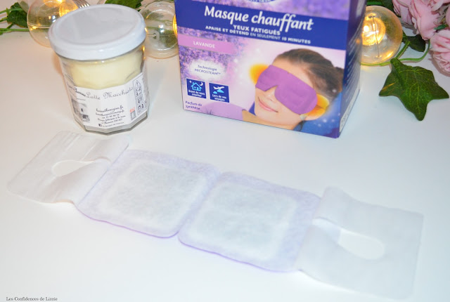 yeux fatigués - reposant - masque - masque tissu - masque chauffant - lavande 