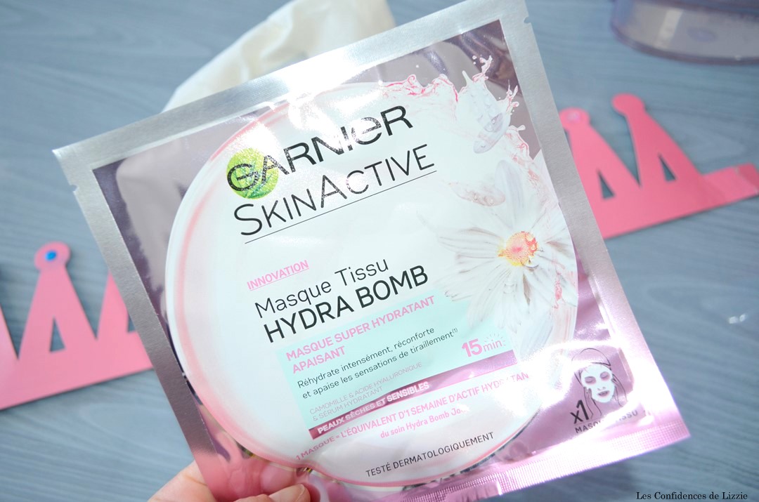 Garnier - masque en tissu - mon avis sur les masques en tissus Hydra Bomb - Skin Active - beauté