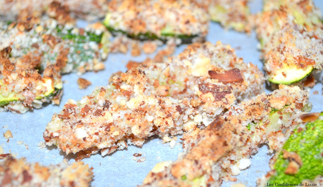 recette healthy - recette avec des amandes - comment paner ses aliments sans huile - courgette au four 