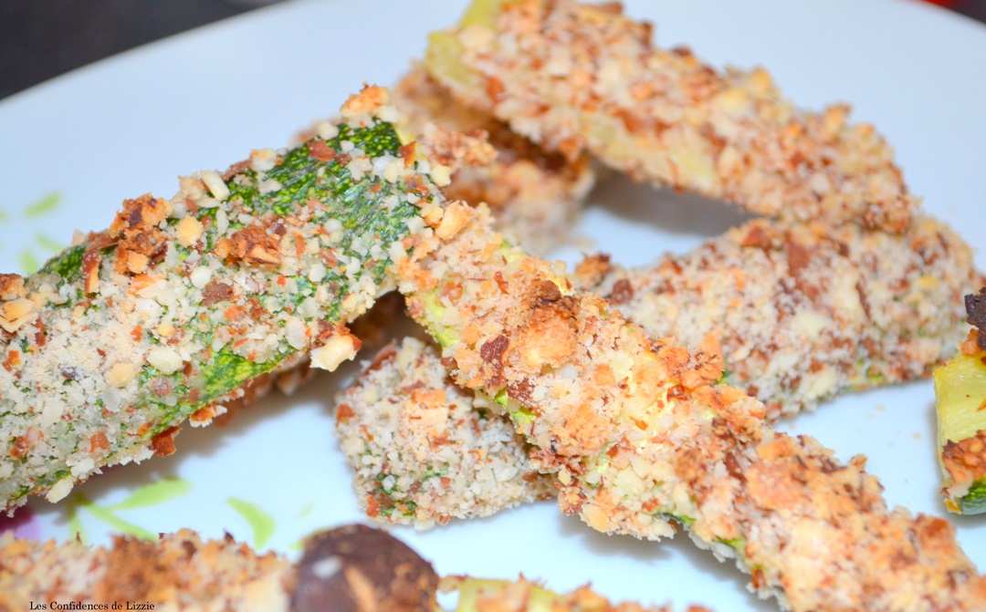 recette healthy - recette avec des amandes - comment paner ses aliments sans huile - courgette au four 